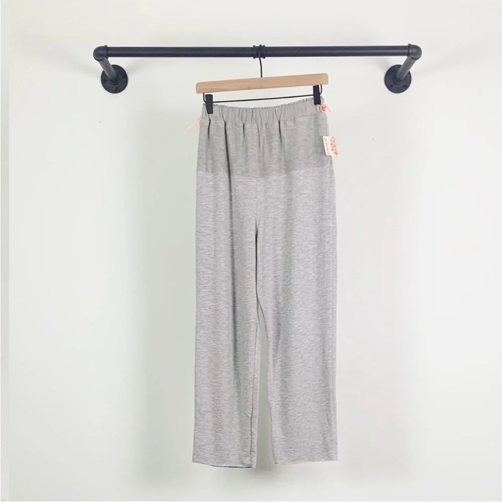 NWT FP Movement Free People Surfside Straight Leg Jogger Pants In Light Grey